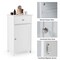 White Freestanding Bathroom Cabinet with Drawer and Adjustable Shelf